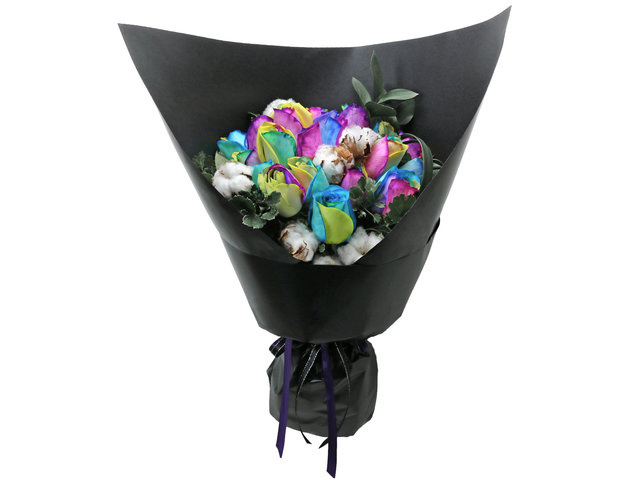 Florist Flower Bouquet - Rainbow Rose RB06 - L76604528 Photo