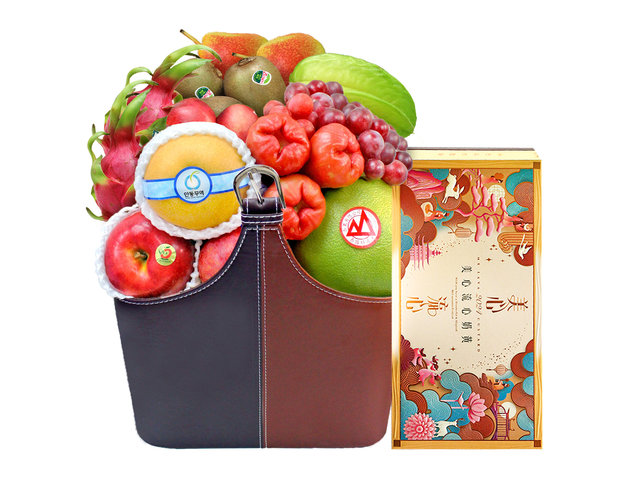 Mid-Autumn Gift Hamper - Mid Autumn Maxim's Mooncake With Premium Fruit Hamper FH155 - L3105977C Photo